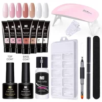 Poly Nail Gel Set to Extension 3D Acrylic Crystal Fingertips with LED/UV Lamp Tools /White/Clear/Nude Chooses All for Manicure 1