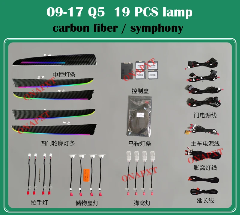 For Audi Q2 Q3 Q5 Q7 Q8 A3 S3 A4 S4 A5 S5 A6 A7 A8 8V B8 B9 C7 C8 D5 Symphony Door Dashboard Ambient Light LED Atmosphere Lamp