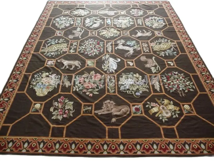 

Бесплатная доставка 12 'x 15' ковер для рукоделия, ковер ручной работы для украшения дома, 100% Новозеландский шерстяной ковер