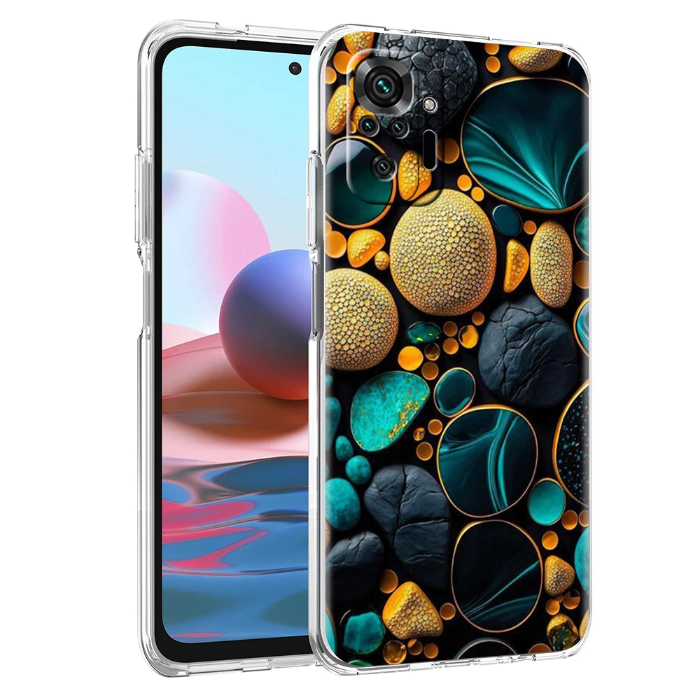 Schöne Stein Telefon hülle Abdeckung für Redmi Note 10 11 11t 7 8 8t 9 k40 Gaming 9a 9c Pro plus transparente Soft shell Capas Taschen – Detail 7