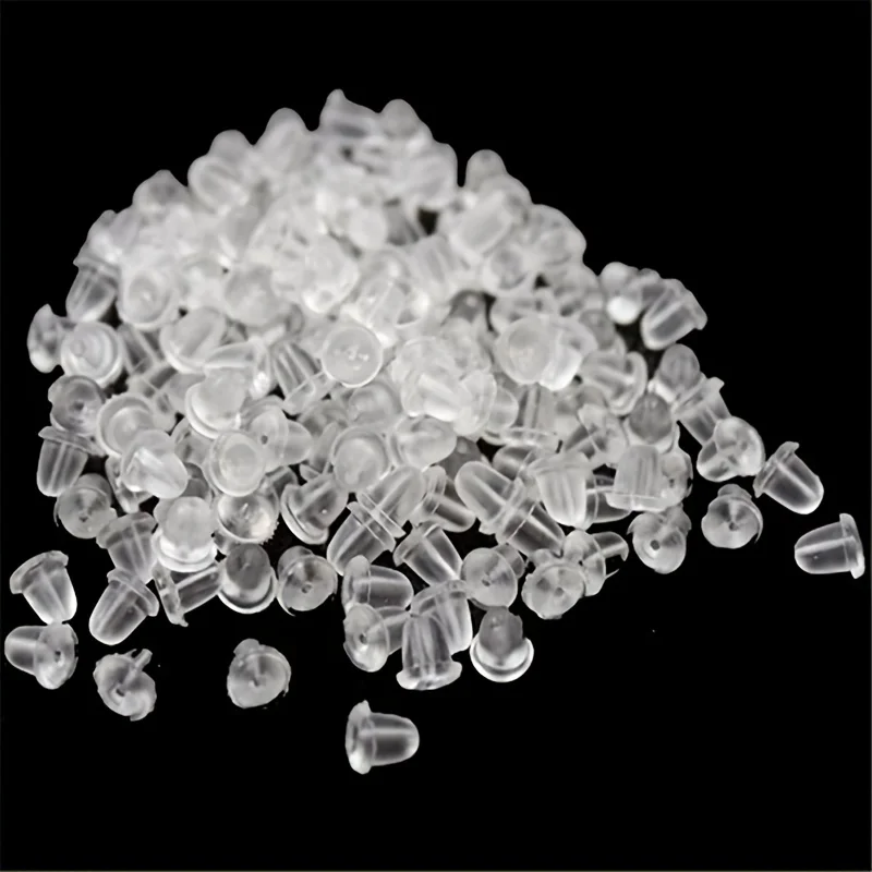 500 stücke klare Silikon kautschuk Ohrring Verschluss Rücken Sicherheit Kugel Stopper Zubehör Ohr stöpsel Nüsse verstopfen Ohrringe DIY Schmuck – Detail 5