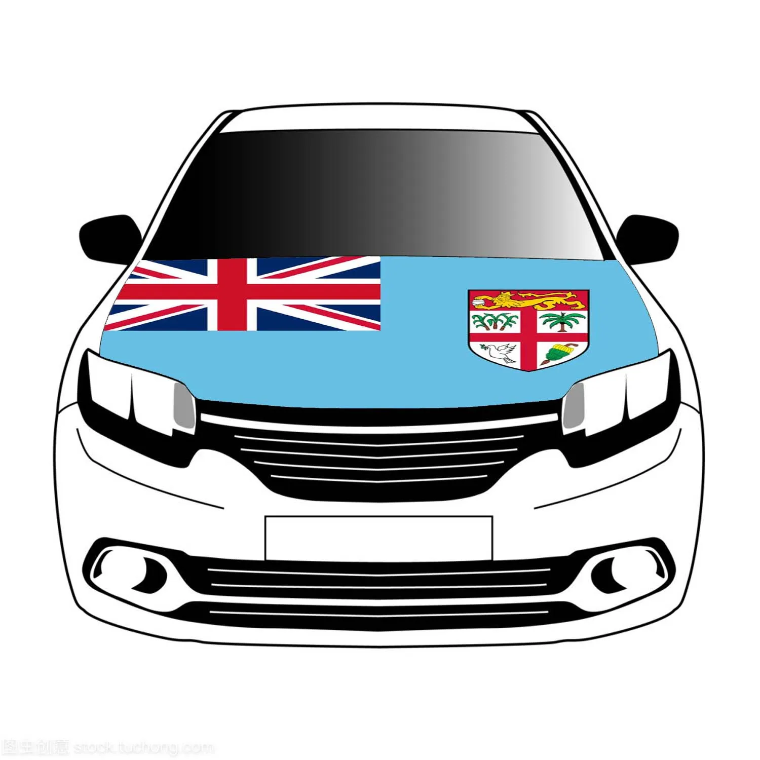 

Fiji flag car Hood cover 3.3x5ft/5x7ft 100%polyester,car bonnet banner