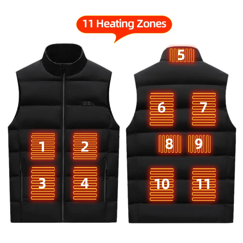 Gilet Riscaldabile Elettrico USB Con 15 Zone Di Calore - 3 Livelli, Per Uomo E Donna, Sci E Outdoor (Senza Batteria)