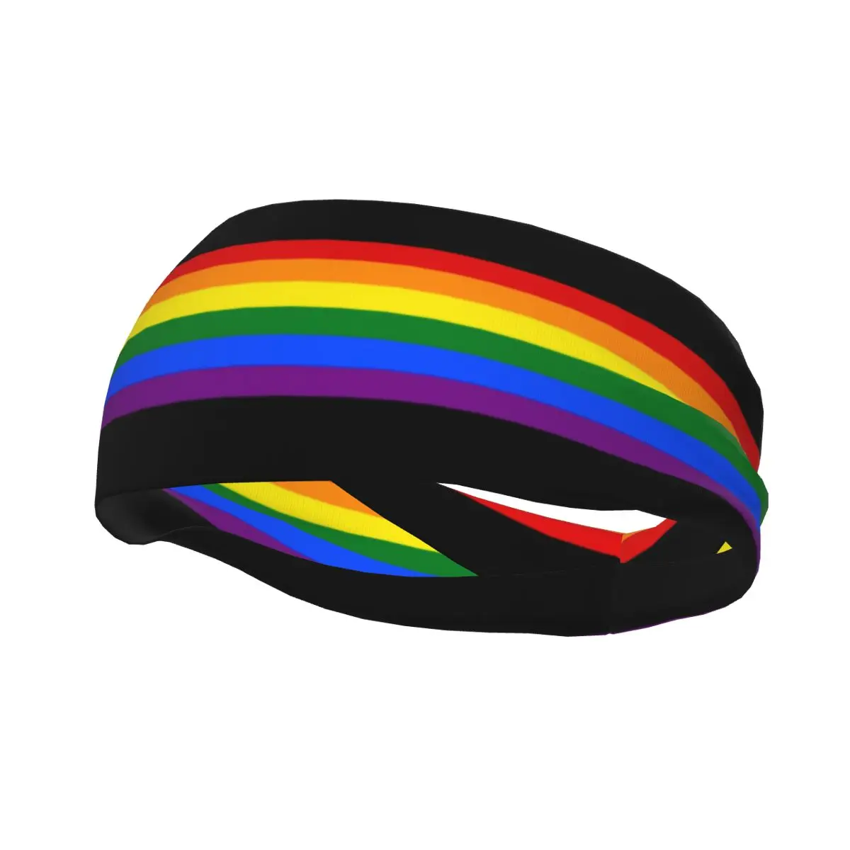 

Gay Pride Rainbow Stripe Athletic Sweatband for Unisex LGBT Elastic Sweat Headband Tennis Gym Fitness Hair Bandages Hair Turban