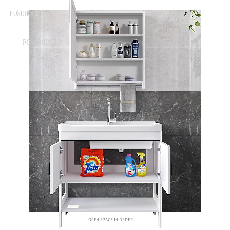 Lavabo De Acero Inoxidable 304, Armario De Baño, Balcón, Lavadora -  Tocadores De Baño - AliExpress