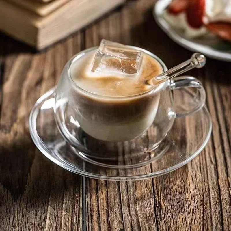 Bicchieri Da Caffè Freddo E Cappuccino, Set Da 6, Tazze Da 250 Ml Per Latte Macchiato Vetro A Doppia Parete Relaxdays 96404272
