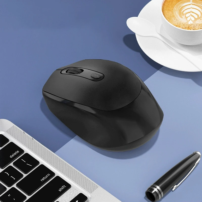 Ratón inalámbrico compatible con Bluetooth, ratón ergonómico para ordenador, ratón óptico para PC con receptor USB, ratón inalámbrico de 2,4 Ghz para ordenador portátil