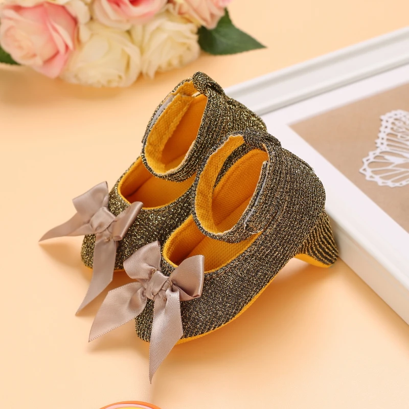 Hot Newborn Infant Baby Fashion Girls High Heels Shoes Princess Bow First Birthday Party Crib Shoes Photo Props Shoes 0-12Months 5
