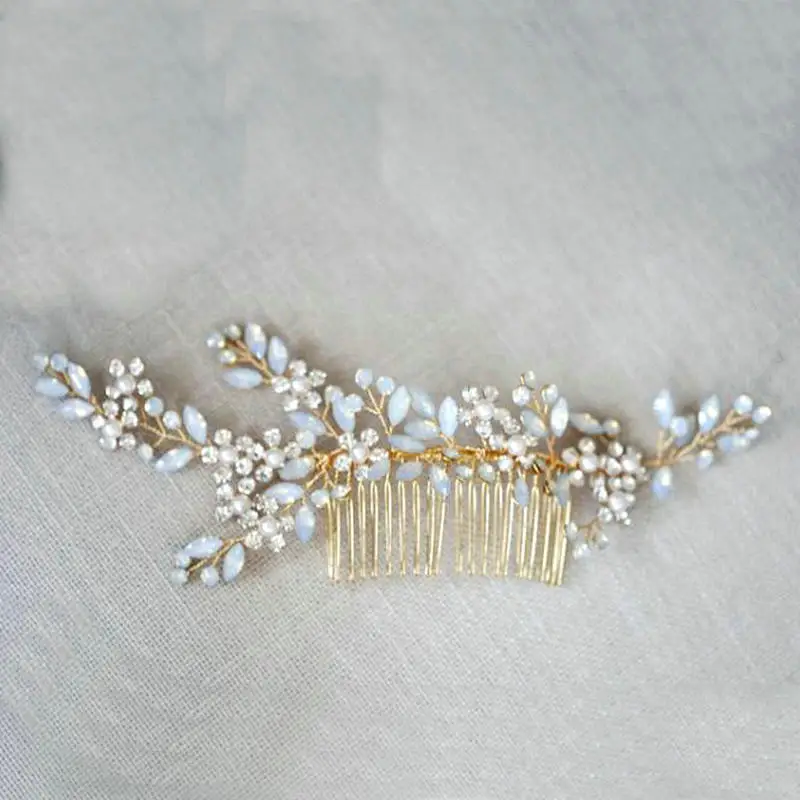 Gorgeous Opal Crystal Hair Accessories Hair Vine Bridal Hair Comb Wedding Headpiece