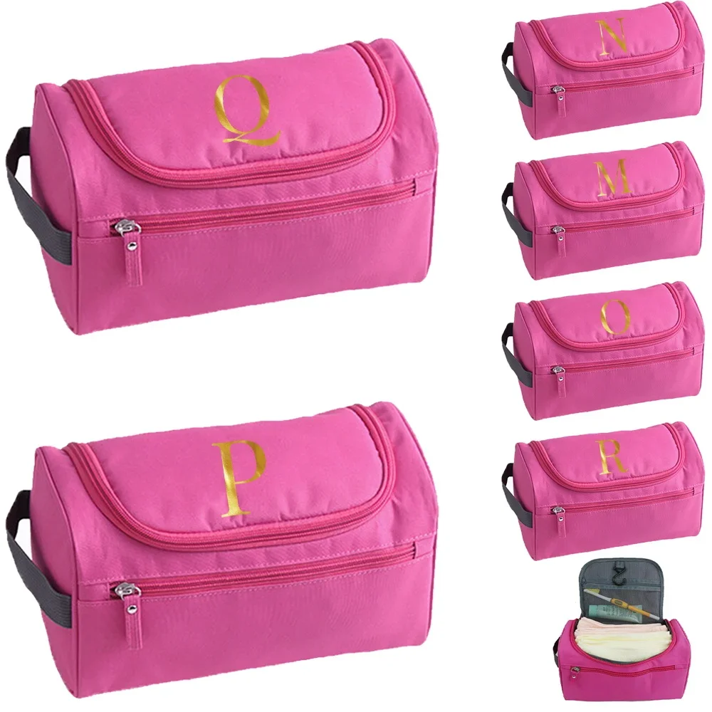 

Makeup Bags Travel Cosmetic Pouch Letter Series Toiletries Organizer Waterproof Neceser Hanging Bathroom Bag High Quality Women
