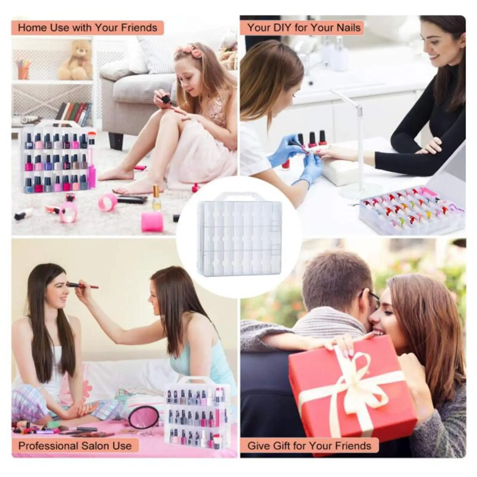 

Clear Nail Polish Case Storage Holder for 30 Bottles 12x11x3.2 "Easy