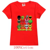 Spunki Song music Incredibox Children's Short Sleeve T-Shirt Horror Game Tops Cartoon Clothes Tees for Girls and Boys 1