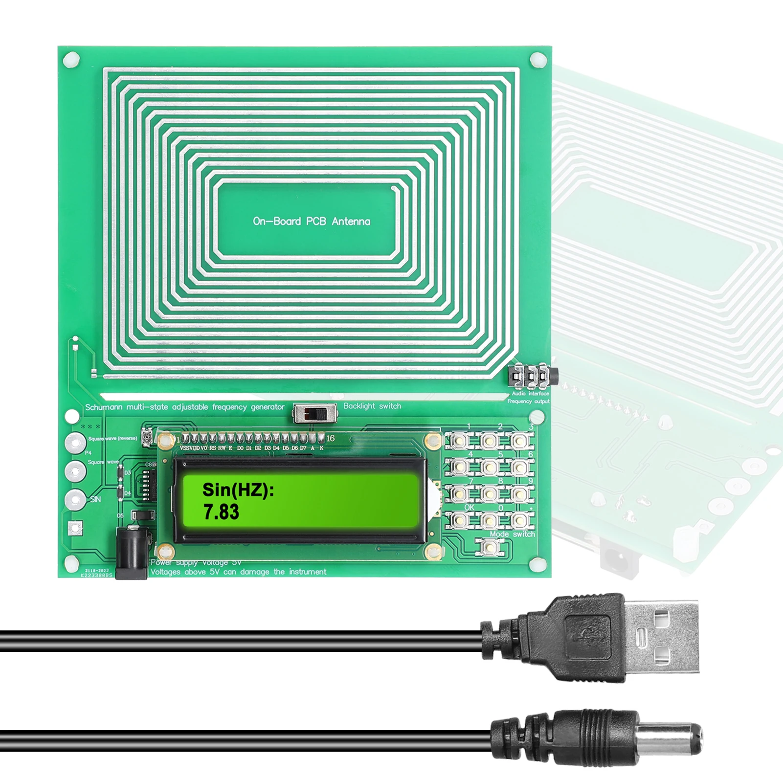 Signal Generator Kit Signal Generator Waves Resonance Generator Adjustable 0.001Hz-200KHz 7.83HZ Schumann Resonance UltraLow Frequency PulseWave Generator Audio Resonator
