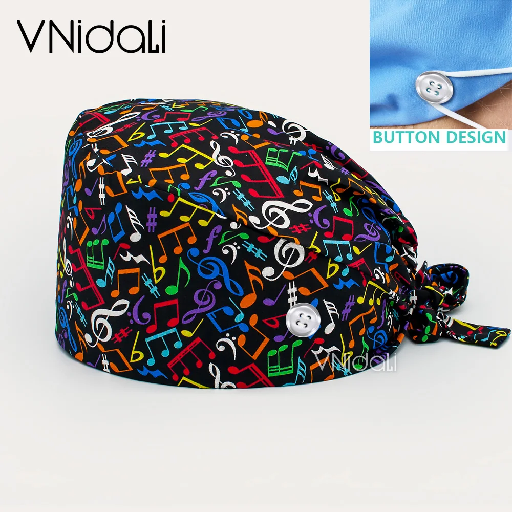 

Women and Men scrub caps cotton with button cap gorro quirofano mujer ladies laboratory work cap nurse hair cap dust breathable