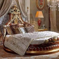 Lits de chambre à coucher pour adultes européens, taille Queen, style français moderne, double, luxe royal, lit rond victorien, ensemble complet de meubles italiens 2