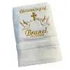 Customized Embroidery Baptism Towel 70x140cm Bath Towels for Baby Christening White Towel with Name and Date Angel wings cross 1