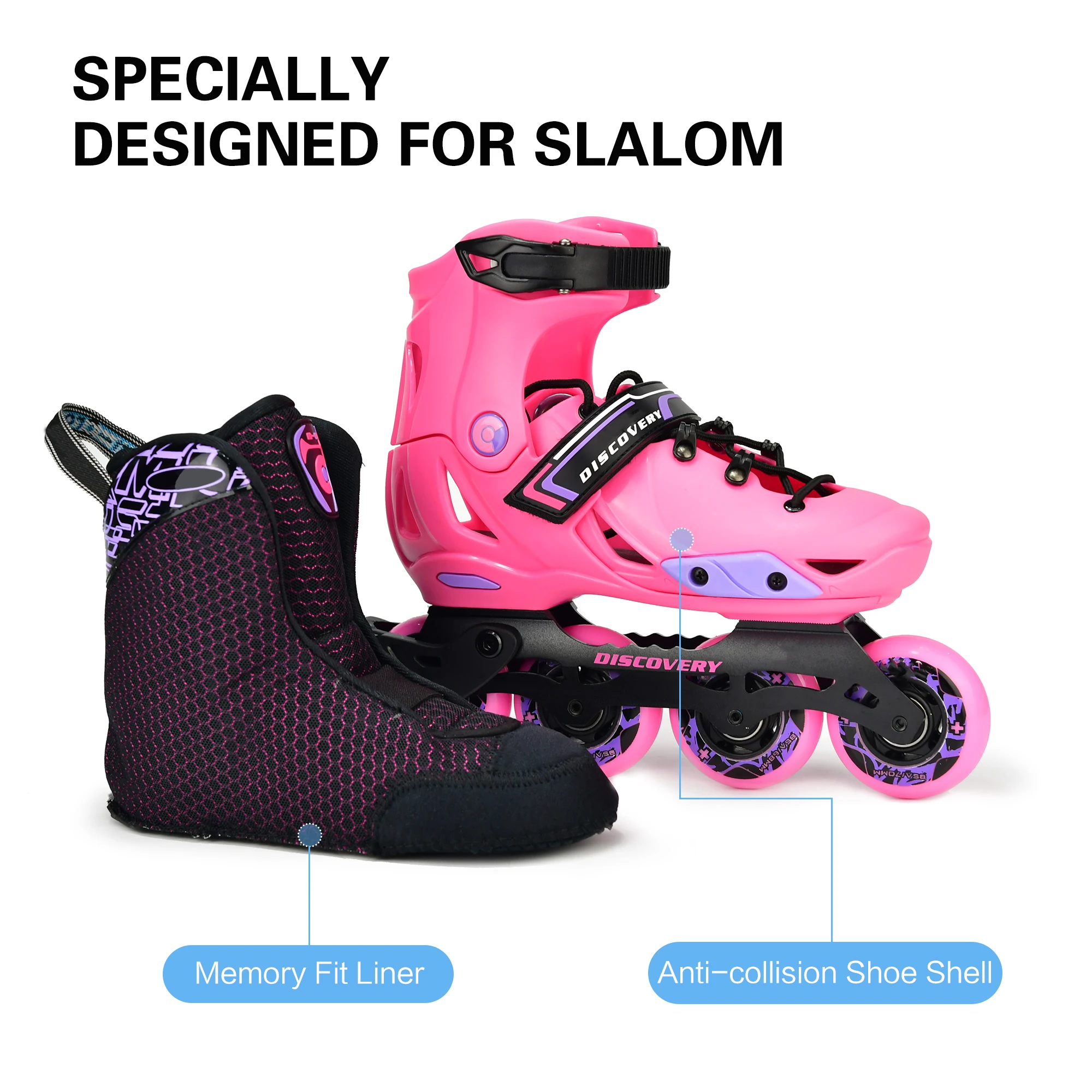 MICRO DISCOVERY ECO-Environmentally friendly Skating for Kids Slalom, Lightweight  Fast Buckle-Up