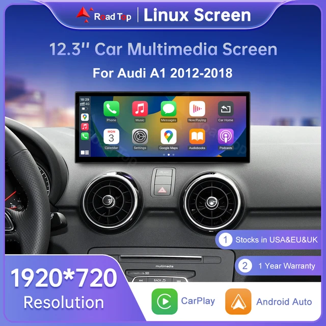 Road Top 12.3 "écran tactile pour Audi A1 2012-2018 avec CarPlay sans fil Android Auto Airplay autoradio lecteur multimédia 1