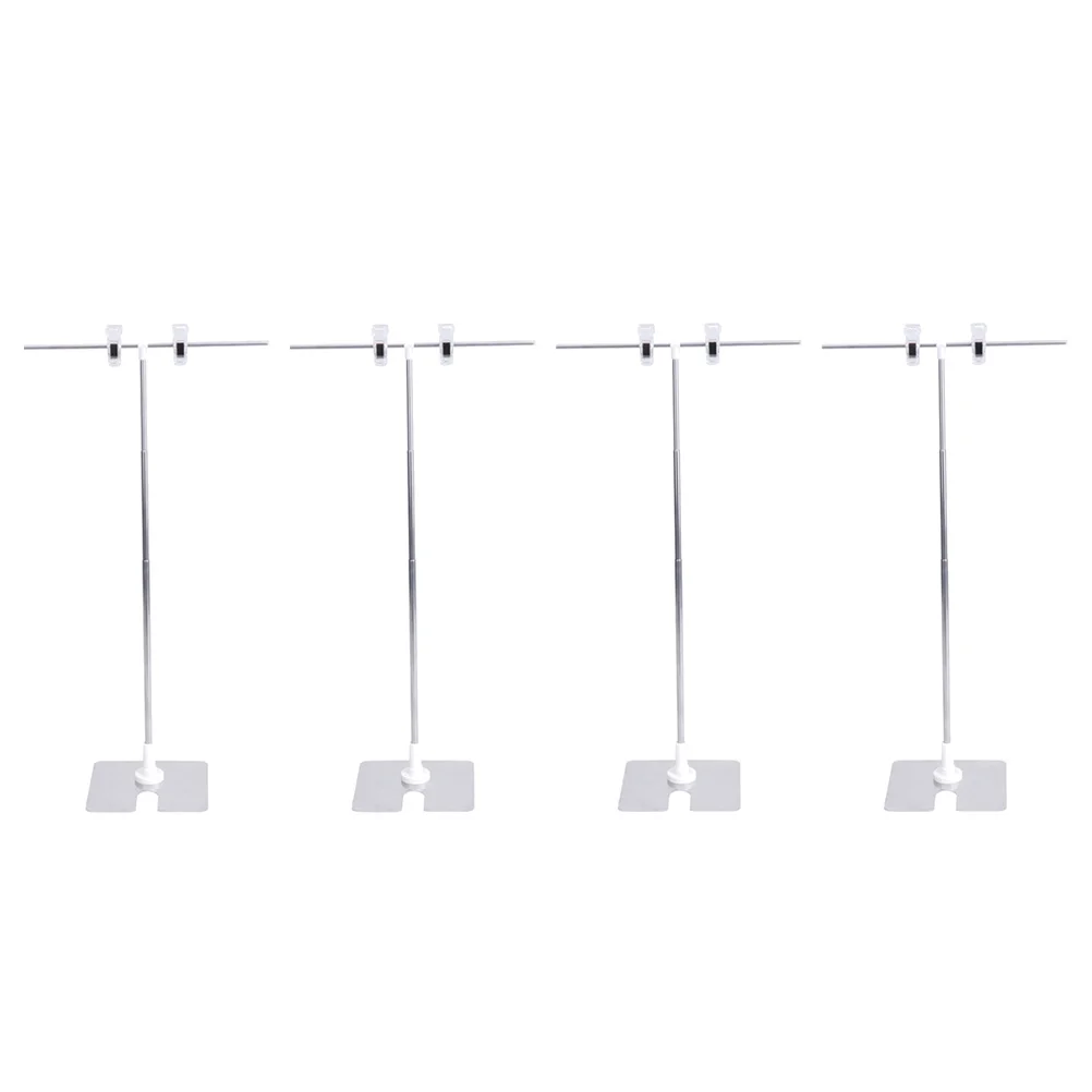 4 Pcs Advertising Rack Metal Poster Adjustable Racks Stand Sign Stands Type Display Holders 2 pcs poster stands retractable banner stand advertising stand sign stand tabletop easel t shaped poster stand