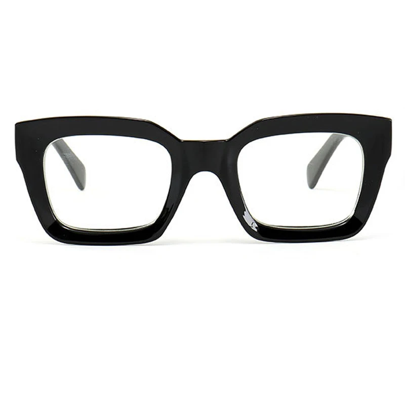 Black Square Glasses Retro Clear Lens Eyewear Ultralight Acetate Transparent Optics Glasses Frames for Men Women