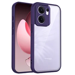 Shockproof Air Cushion Clear Matte Silicon Phone Case for OPPO Reno13 FS 5G (Purple)