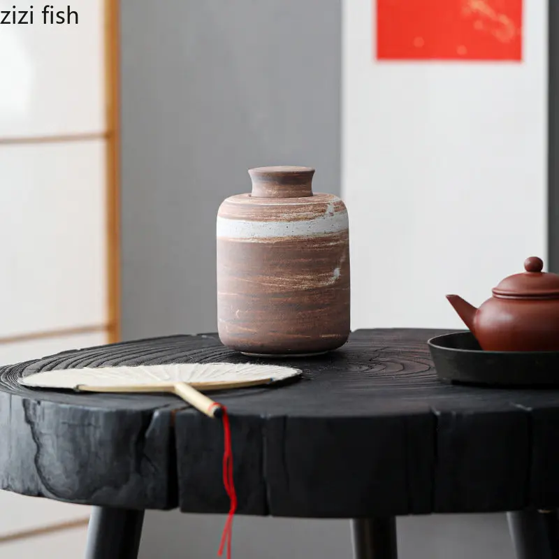 Handmade Ceramic Tea Cans Storage Jar Moisture-proof Sealing Tank Tea Box Storage Tanks Container Box Organizer tea tin box tea canister