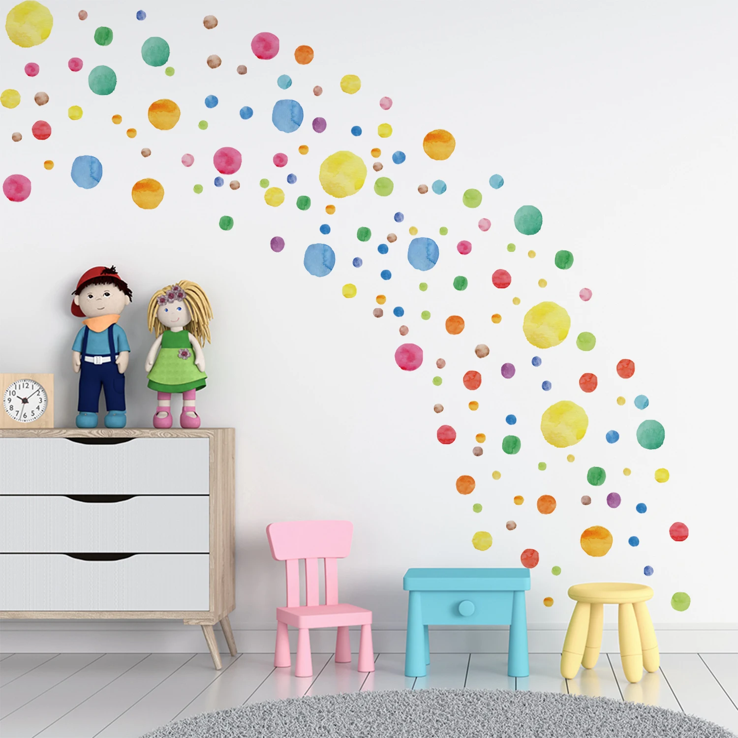 

Funlife®140 шт., декоративные наклейки в горошек для детской комнаты
