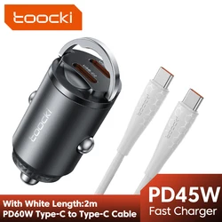 Mini PD 45W Pull Ring Fast Charging USB-C Car Charger Adapter (With 60W 2m Cable)