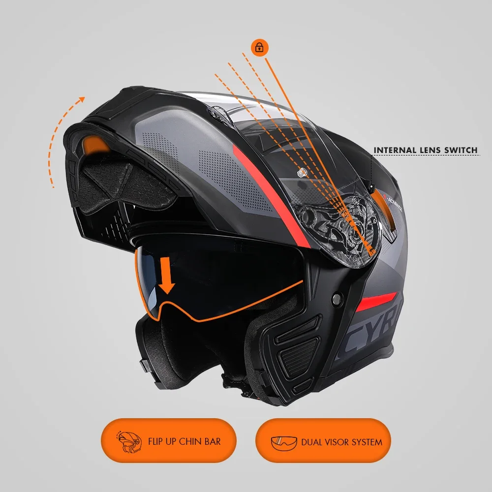    ⷯ Ǯ ̽ , ø  , DOT ,   , Casco Moto CYRIL AH121