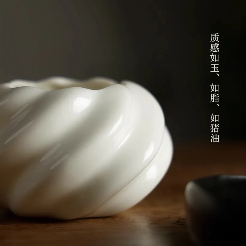 서예용 미니 사이즈 화이트 세라믹 호박 물방울 - 작은 벼루 접시 및 브러시 와셔 서예 액세서리