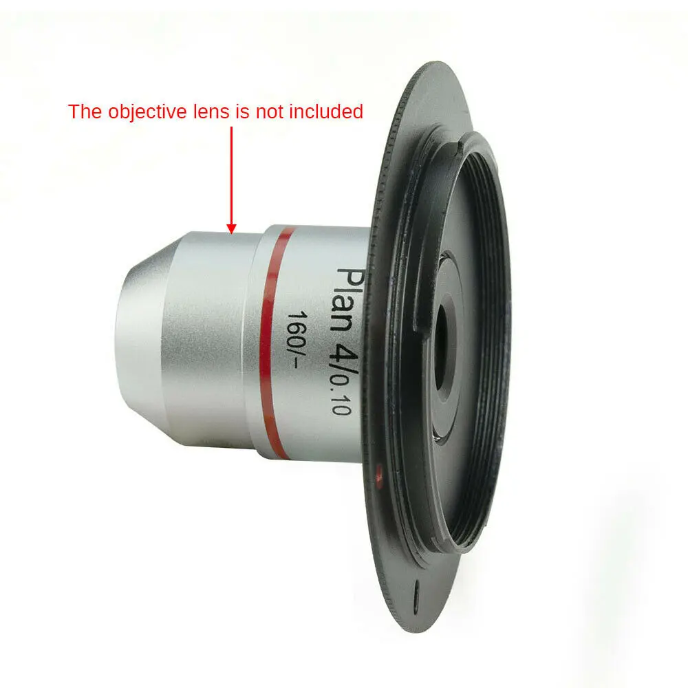 Aluminum Alloy Microscope Objective Lens RMS Thread to M42 Canon EF EOS Nikon AI DSLR SLR Camera Adapter Ring microscope objective lens microscope adapter