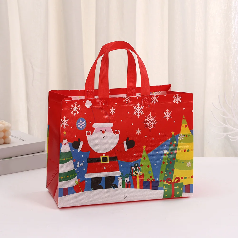 Christmas Non-woven Fabric Bags Snowman Santa Claus Gifts Candy Packing Bags Christmas Cookie Snack Decoration Bags