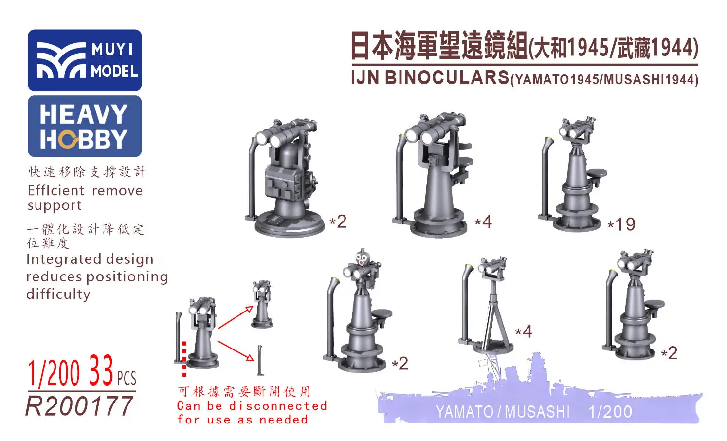 MUYI MODEL R200177 1/200 IJN 쌍안경 (야마토1945 / 무사시19..
