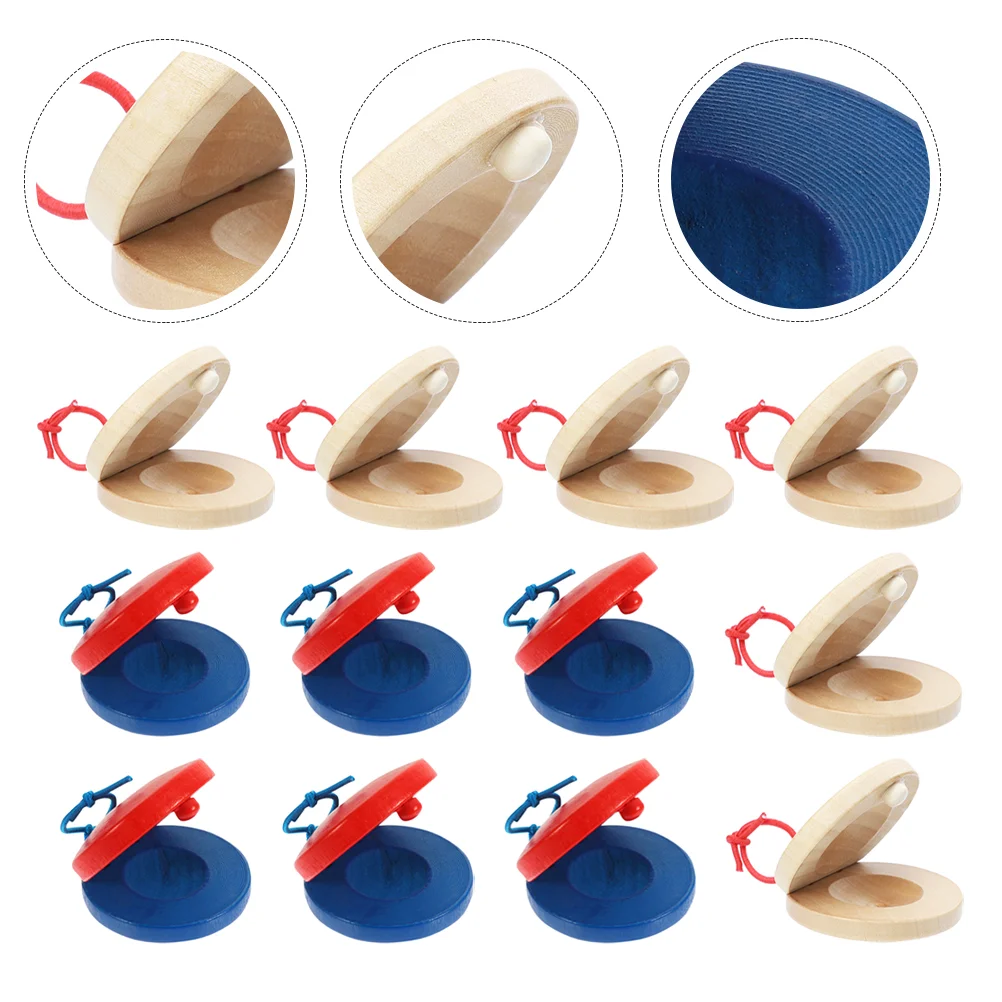 

12 Pcs Children’s Toys Castanets Educational Kids Musical Instrument Teaching Aids Wood Toddler Instruments for Infant