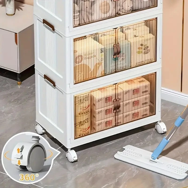4/5 Layer Durable Plastic Storage Cabinet 1pc Large Capacity Easy Assembly Ideal for Kitchen Snacks Toys Wardrobes