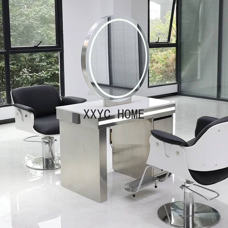 

Single and Double-Sided Dressing Table Hair with Light Hot Dyeing Mirror Hair Hair Cutting round Mirror