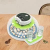 For 60 Quail Eggs Green +Blue Round ABS Quail Egg Incubator Poultry Quail Incubator with LED Screen