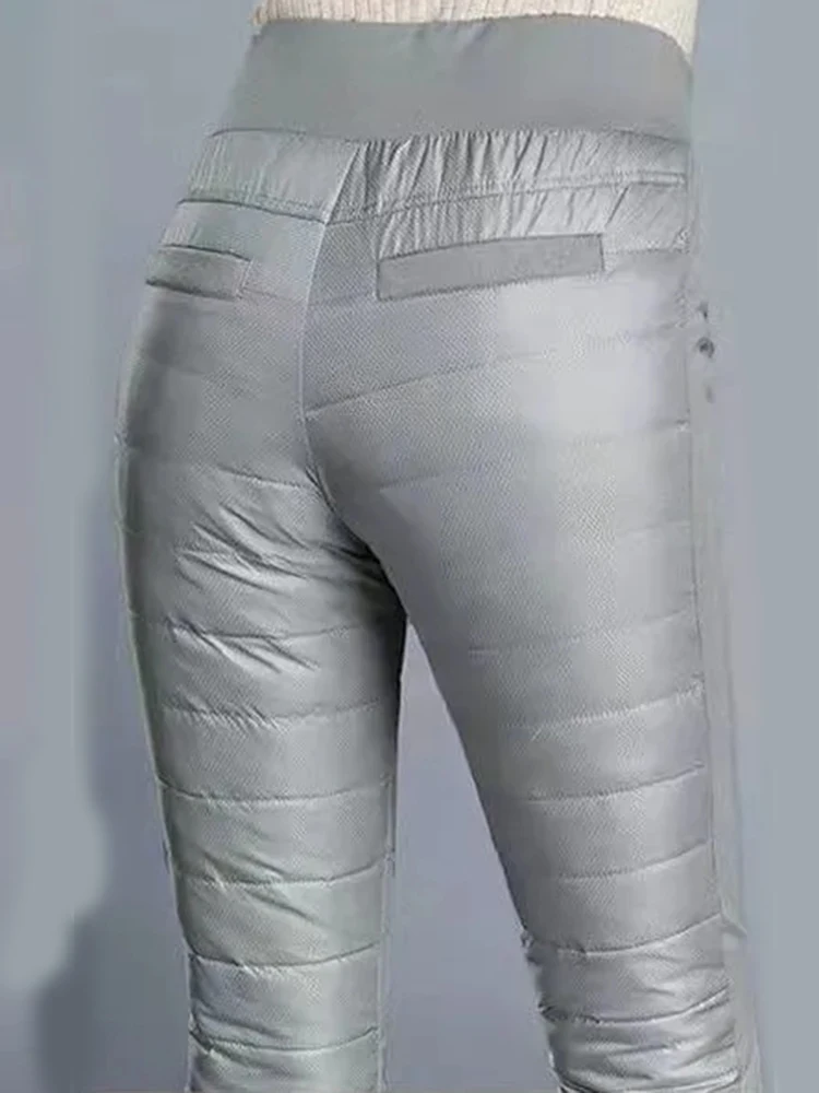 Thick Warm Side Elastic Down Cotton Harem Pants Thicken Snow Wear Windproof Spodnie Waterproof High Waist Jogger Sweatpants