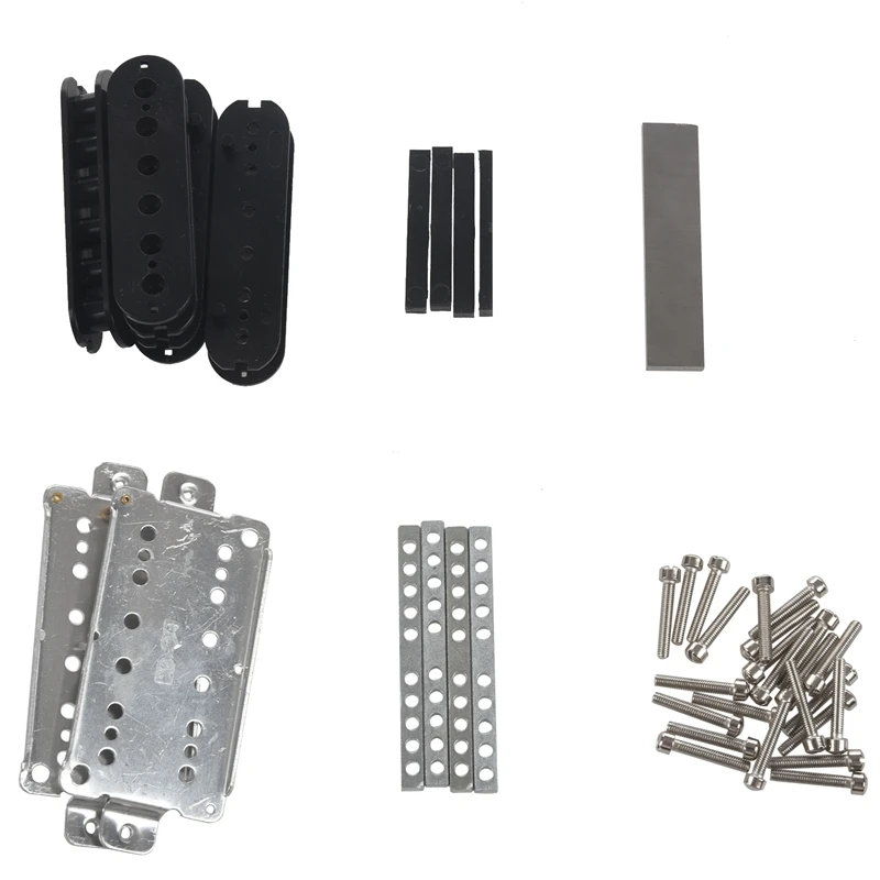 

A Set Guitar Humbucker Pickup Kits Producing Accessories/Cupronickel Baseplate/Spacer/Bobbin/ Pole Slug/Bar Alnico V Magnet