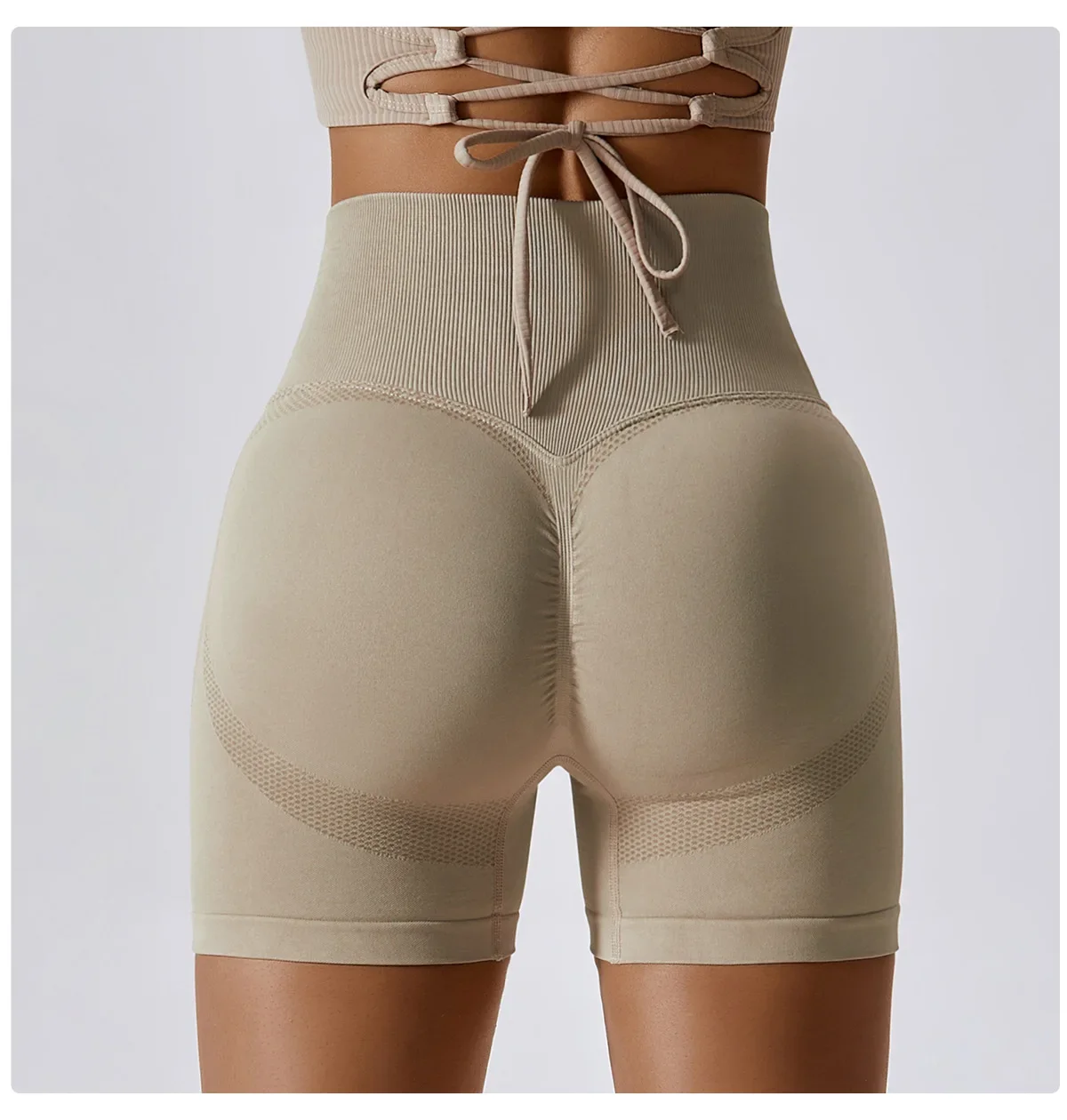Sømløse rumpe shorts Yogabukser