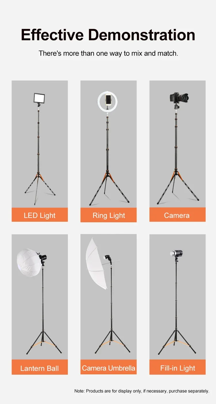 Tripod LS255C LS285C 200cm 270cm Carbon Fiber /Aluminum Light Stand For Photogra