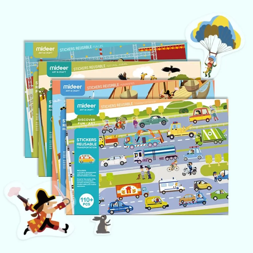 Фотообои Mideer с животными (очень большая наклейка, съемные фоны, 165 + наклеек, отличный подарок Фотообои Mideer с животными (очень большая наклейка, съемные фоны, 165 + наклеек, отличный подарок