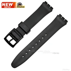 Vibrant Rainbow Silicone Watch Strap - Premium Replacement Wristband - 17mm (Black)