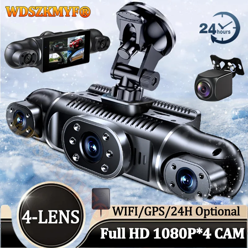 360 Degree Car DVR 4*1080P Video Recorder WIFI GPS Dash Cam for