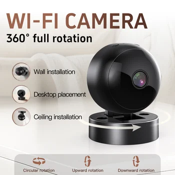 Wireless Security Camera 360° Full Coverage View WiFi HD Motion Detection Night Vision Indoor Outdoor Remote Monitor 1