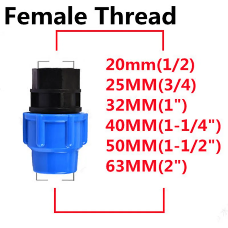 Plastic PE Tap Water Irrigation Water Pipe Quick Connector Female Male Thread to Pipe 20mm 25mm 32mm 40mm 50mm 63mm hose pipe fitting,pipe fitting,water pipe fitting