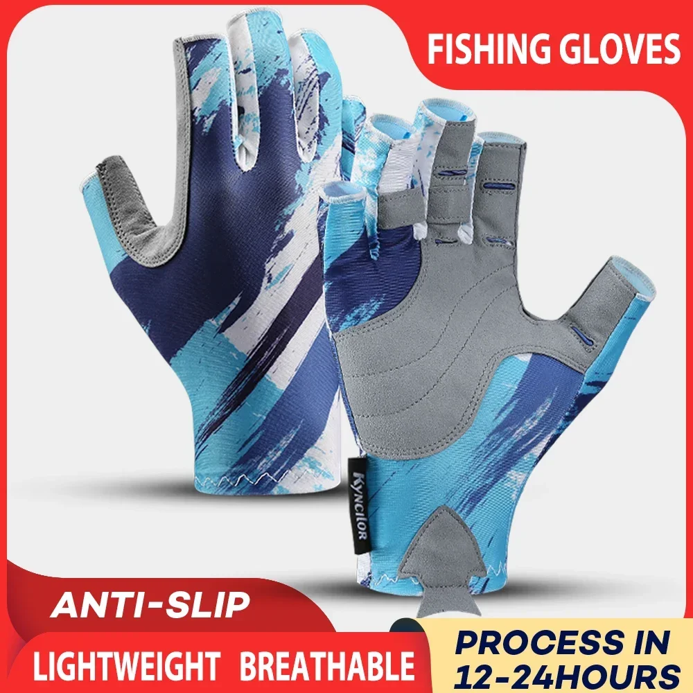 Fishing Gloves Men Women Outdoor Fishing Anti-slip UV Protection Half  Finger New