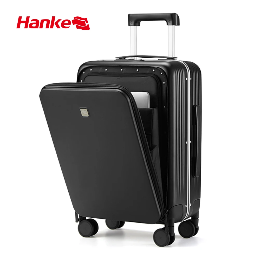 Hanke 2021 Nuovo Design Carry On Valigia 18 "Business Men Travel Bagagli Telaio In Alluminio Con Tasca Per Laptop