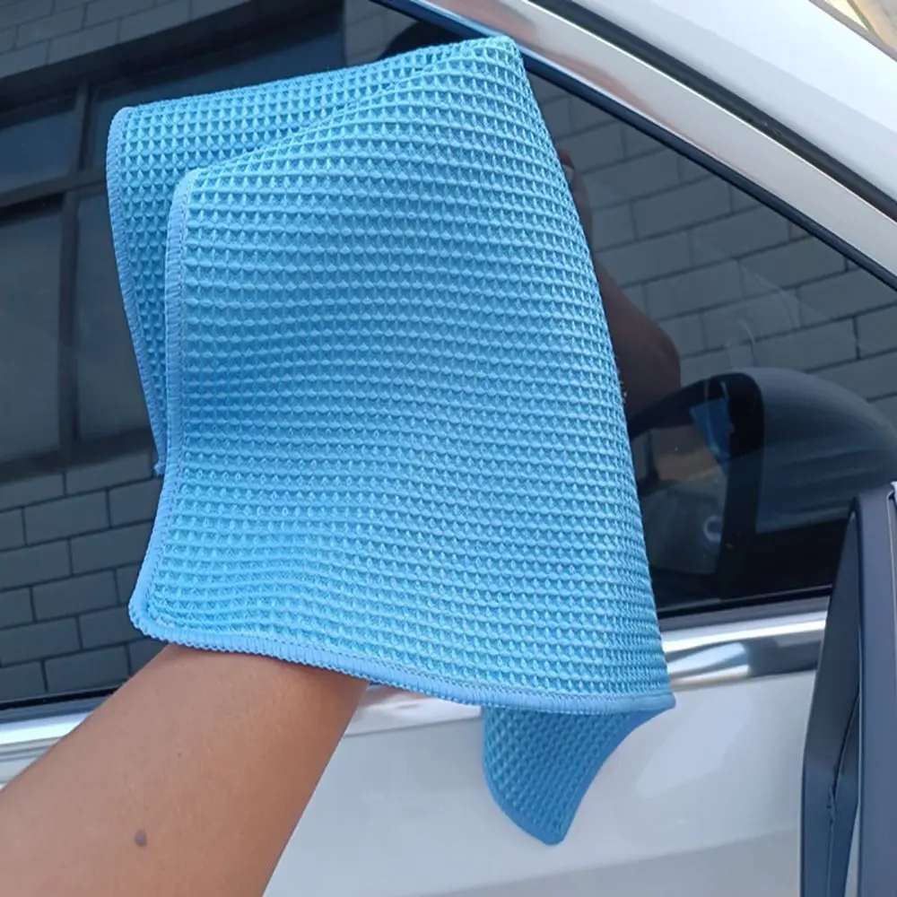 40*40cm Car Cleaning Cloth Detailing Waffle Weave Glass Wash Towel Strong Water Absorbent Auto Cleaning Accessories