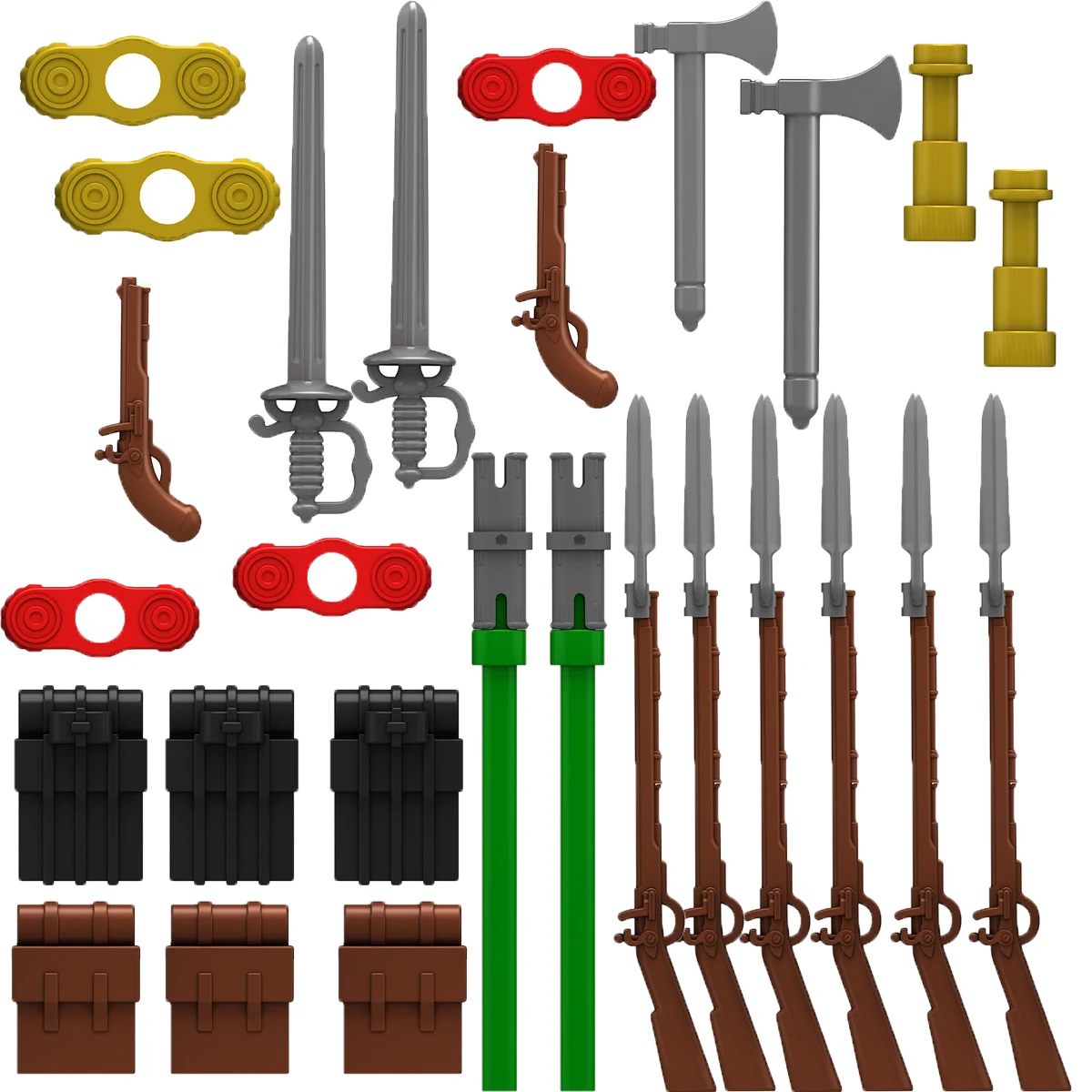 Building Blocks Accessories Head Military Sword Fusilier Rifles